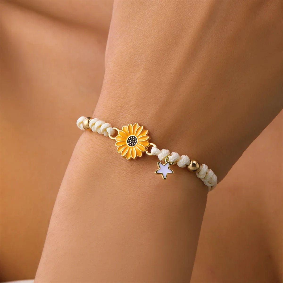 Handmade Colorful Sunflower Daisy Flower Bracelet