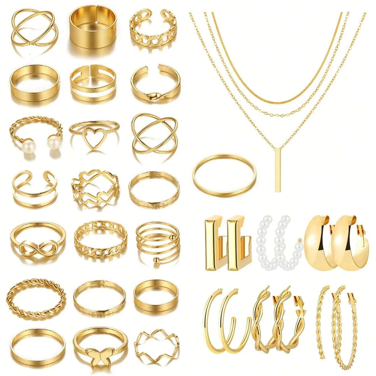 29 Piece Alloy Metal Style Women Jewelry Set